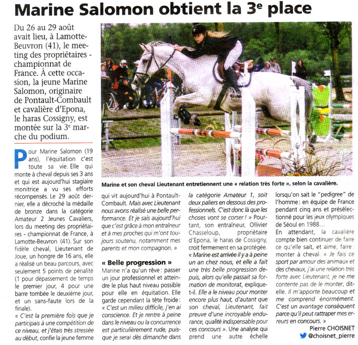 Article de presse marine salommon